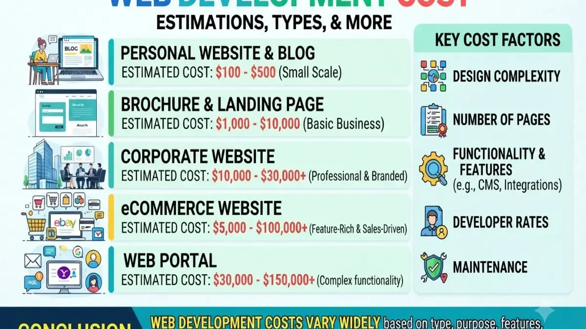 Web Development Cost – Estimations, Types, and More