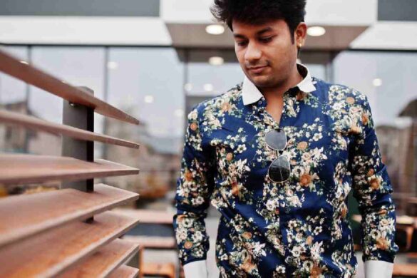 299 Rs Only Flower Style Casual Men Shirt Long Sleeve Thesparkshop.In