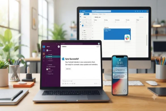 sync outlook calendar with slack automatically