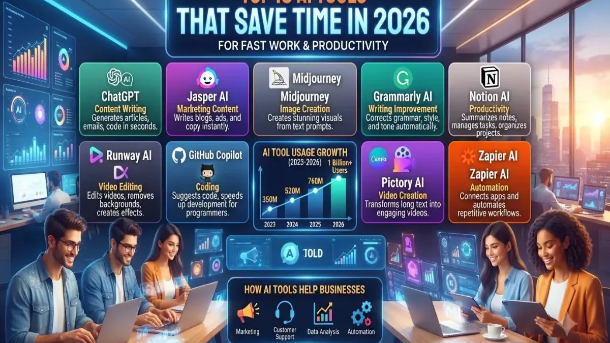 Top 10 AI Tools That Save Time in 2026 for Fast Work